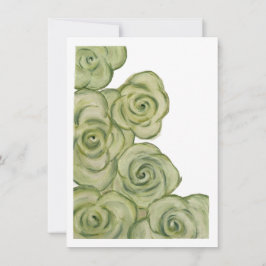 Flat Card of Green and White tinted roses Feiertagskarte