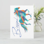 Flat Card Türkis Gesegnetes Pferd von Sherry Jarvi Dankeskarte (Stehend Vorderseite)