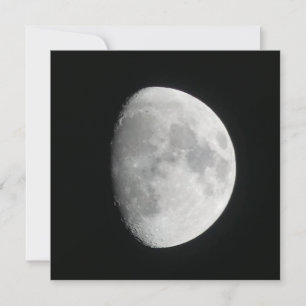 Flat Card Waning Gibbous Moon