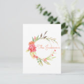 Flat Card Watercolor Garden Einladung (Stehend Vorderseite)