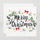 Flat Christmas Card - Frohe Weihnachten (Vorne/Hinten)