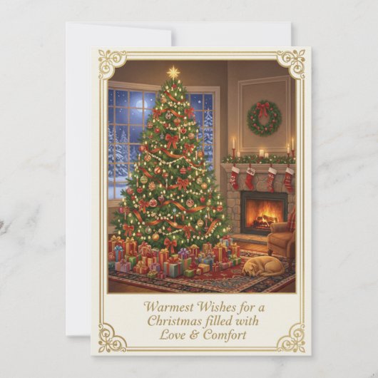 Flat Christmas Greeting Card Feiertagskarte (Vorderseite)