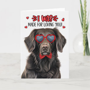 Flat Coat Retriever Made for Love You Valentine Feiertagskarte