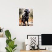 Flat Coated Retriever Dock Art Print Poster (Heimbüro)