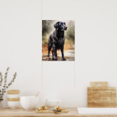 Flat Coated Retriever Dock Art Print Poster (Küche)