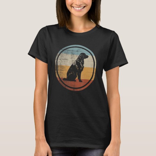 Flat Coated Retriever Dog Retro Style T-Shirt (Vorderseite)