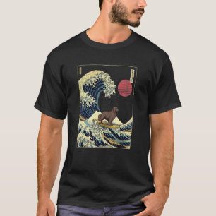 Flat Coated Retriever Japanische Kanagawa-Welle Su T-Shirt