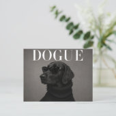 Flat Coated Retriever Luxus-Mode-Editorial Postkarte (Stehend Vorderseite)