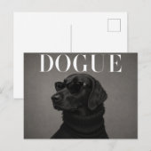 Flat Coated Retriever Luxus-Mode-Editorial Postkarte (Vorne/Hinten)