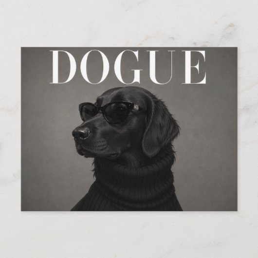 Flat Coated Retriever Luxus-Mode-Editorial Postkarte (Vorderseite)