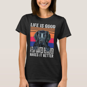Flat Coated Retriever Macht Dein Leben Gut Vintag T-Shirt