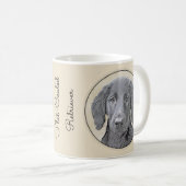 Flat-Coated Retriever Painting - Original Dog Art Kaffeetasse (VorderseiteRechts)