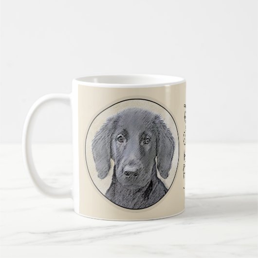 Flat-Coated Retriever Painting - Original Dog Art Kaffeetasse (Links)