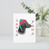 Flat Coated Retriever Santa Paws Feiertagspostkarte (Stehend Vorderseite)