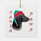 Flat Coated Retriever Santa Paws Keramikornament (Rückseite)