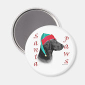 Flat Coated Retriever Santa Paws Magnet (Vorderseite/Rückseite)