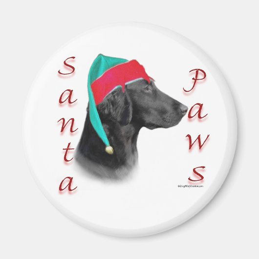 Flat Coated Retriever Santa Paws Magnet (Vorne)