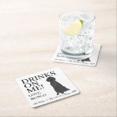 Flat Coated Retriever Wedding Rechteckiger Pappuntersetzer (Vor Ort)