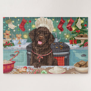 Flat-Coated Retriever Weihnachtsbäckerei: Weihnach Puzzle
