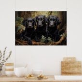 Flat Coated Retriever Welpen Poster (Küche)
