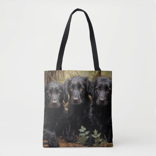 Flat Coated Retriever Welpen Tasche (Vorderseite)