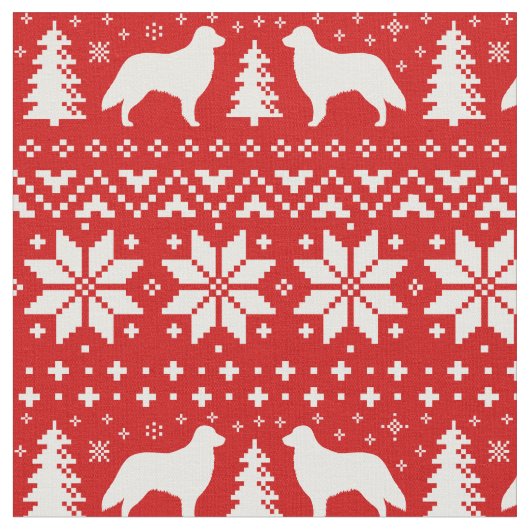 Flat Coating Retriever Silhouetten Weihnachten Wei Stoff (Nahaufnahme)