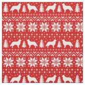 Flat Coating Retriever Silhouetten Weihnachten Wei Stoff (Muster)