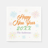 Flat Colorful Happy New Year Party - White Serviette (Vorderseite)
