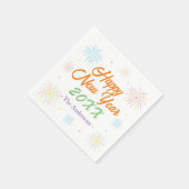 Flat Colorful Happy New Year Party - White Serviette (Ecke)