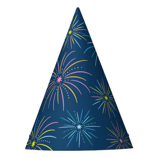 Flat Colorful New Year Celebration Pattern - Blau Partyhütchen (Vorderseite)