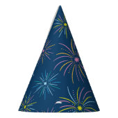Flat Colorful New Year Celebration Pattern - Blau Partyhütchen (Links)