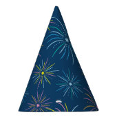 Flat Colorful New Year Celebration Pattern - Blau Partyhütchen (Rechts)