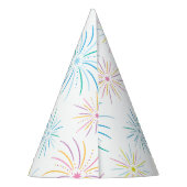 Flat Colorful New Year Celebration Pattern - White Partyhütchen (Rückseite)