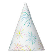 Flat Colorful New Year Celebration Pattern - White Partyhütchen (Rechts)