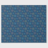 Flat Colorful New Year Fireworks Muster - Blau Geschenkpapier (Flach)