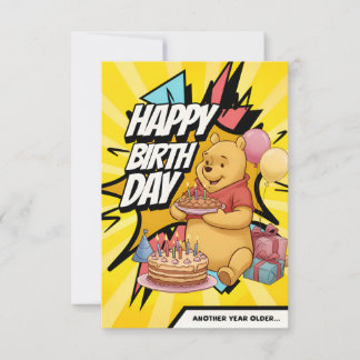 Flat Colorful Pooh Geburtstagskarte