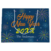 Flat Colorful Silvester Party - Blau Große Geschenktüte (Vorderseite)