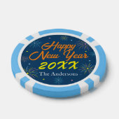 Flat Colorful Silvester Party - Blau Pokerchips (Einzeln)