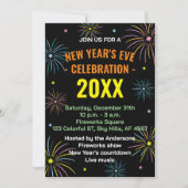 Flat Colorful Silvester Party Einladung (Vorderseite)