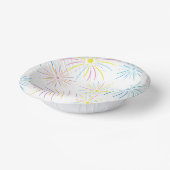 Flat Colorful Silvester Party Muster - Weiß Pappteller (Gewinkelt)