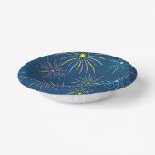 Flat Colorful Silvester Party Pattern - blau Pappteller (Gewinkelt)