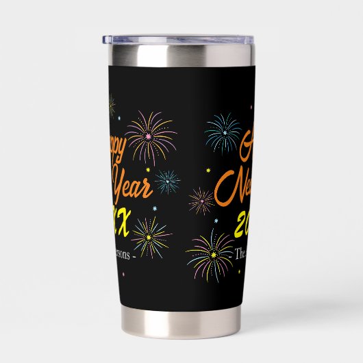 Flat Colorful Silvester Party Thermobecher (Rechts)