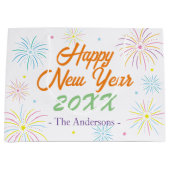 Flat Colorful Silvester Party - Weiß Große Geschenktüte (Vorderseite)