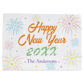 Flat Colorful Silvester Party - Weiß Große Geschenktüte (Rückseite)