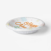 Flat Colorful Silvester Party - Weiß Pappteller (Gewinkelt)