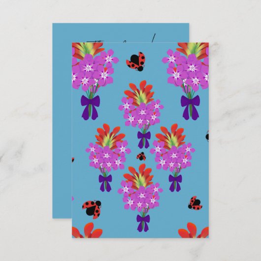 Flat Danke Card - Garden Party Bouquets (Vorne/Hinten)