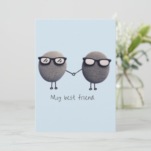 Flat Danke-Card (mein bester Freund) Dankeskarte (Stehend Vorderseite)