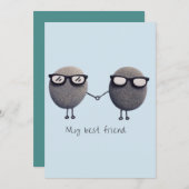 Flat Danke-Card (mein bester Freund) Dankeskarte (Vorne/Hinten)