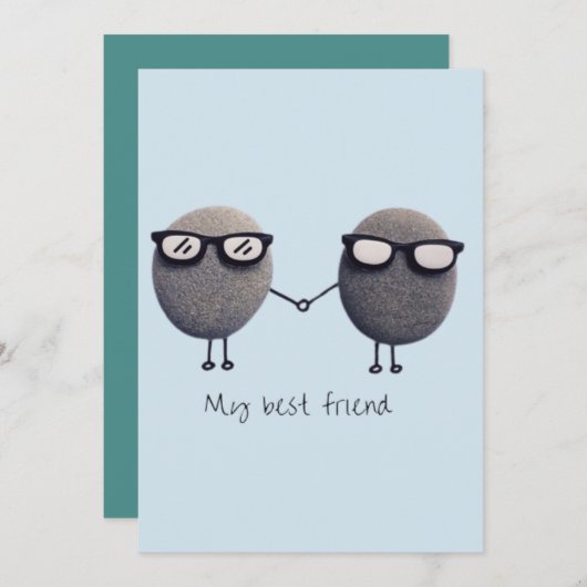 Flat Danke-Card (mein bester Freund) Dankeskarte (Vorne/Hinten)