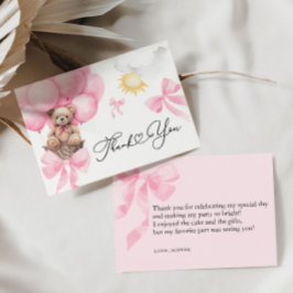 Flat danke dir Pink Bear Card